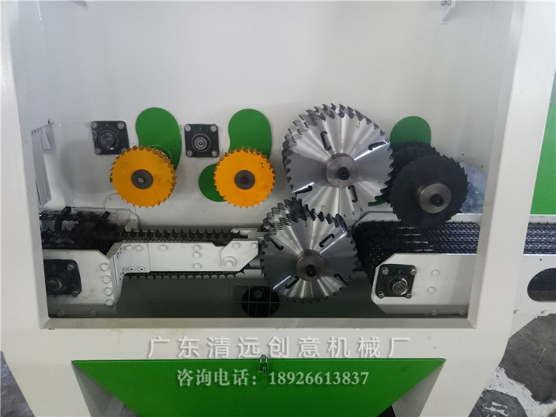 圓木多片鋸采用上下軸多片鋸，鋸片超薄，出材率高達(dá)80%以上