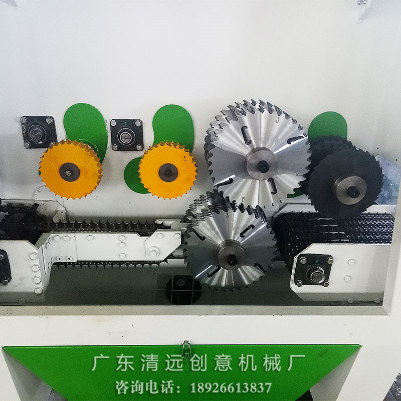 圓木多片鋸內(nèi)倉結(jié)構(gòu)，鋸片采用超薄鋸片，出材率高達(dá)80%以上