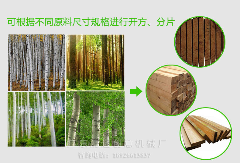 圓木多片鋸可根據(jù)不同原料尺寸規(guī)格進(jìn)行開方、分片