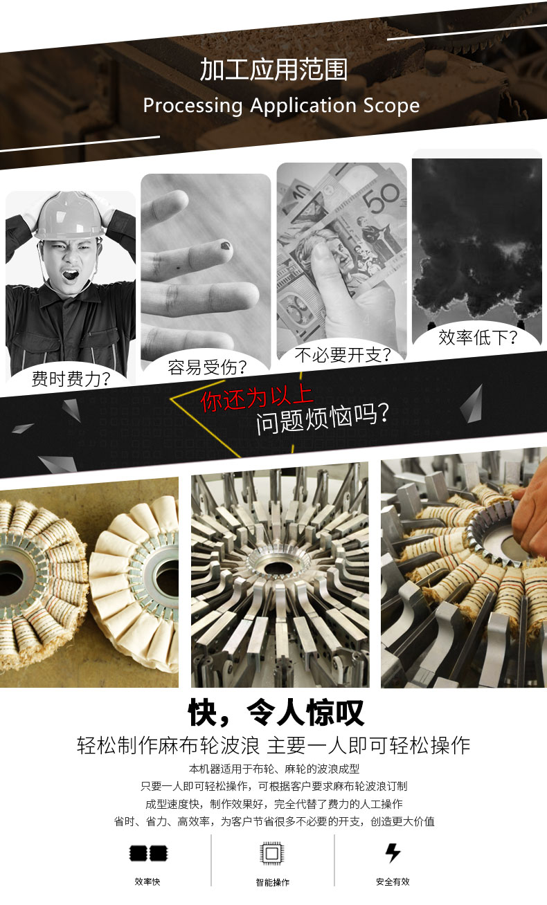 波浪風(fēng)輪成型機(jī)一人輕松操作，速度快，效果好